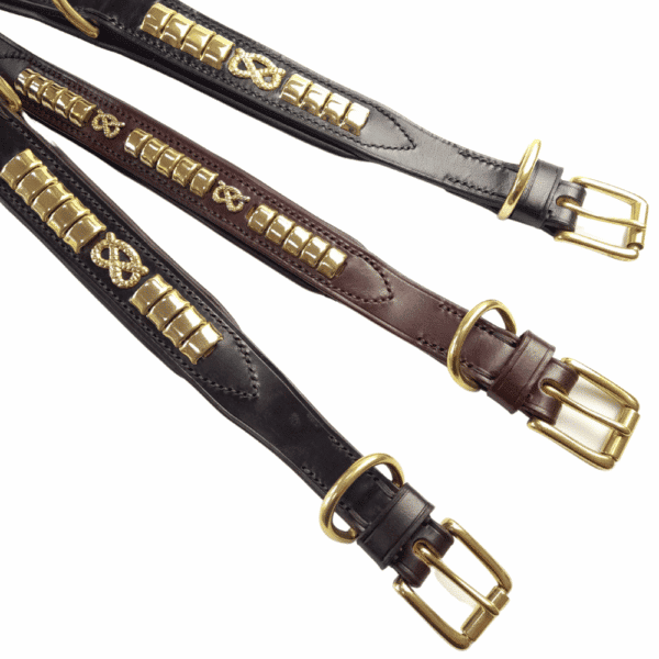 Staffie collars (from top - dark Havana, Chestnut and Black)