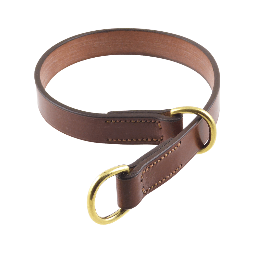Flat Leather Slip (Choker) Dog Collars - ESB Leather