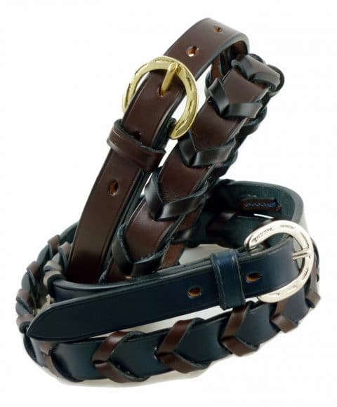 Laced Bridle Leather Belts - handmade by ESB Leather