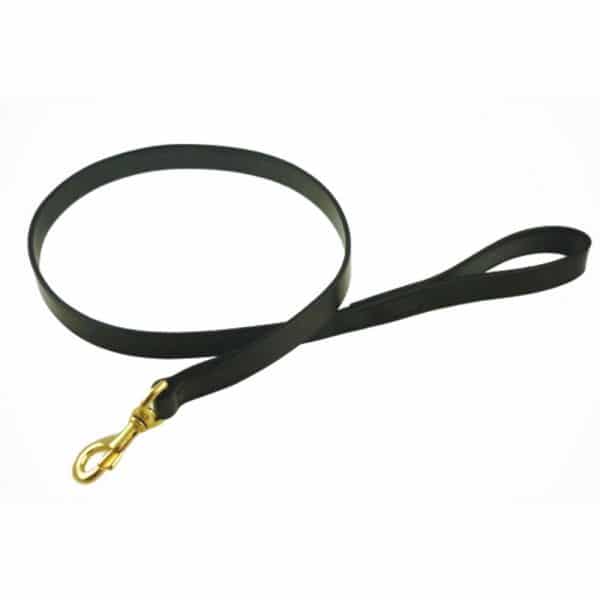 ESB Leather cattle lead with brass trigger clip in Black