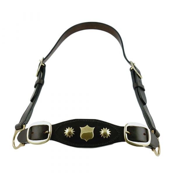 ESB Leather decorated leather bull show halter (shield and ballstars)