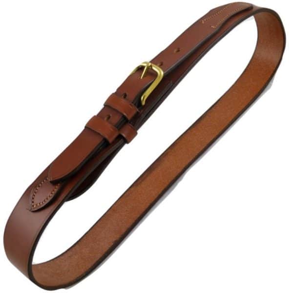 ESB Leather Ranger belt in Hazel with polished brass buckle