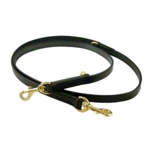 ESB Leather Training Lead in black 20mm with solid brass