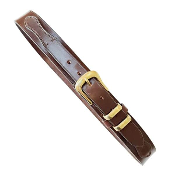 ESB Wye Valley Ranger belt in Chestnut leather with polished brass buckle B