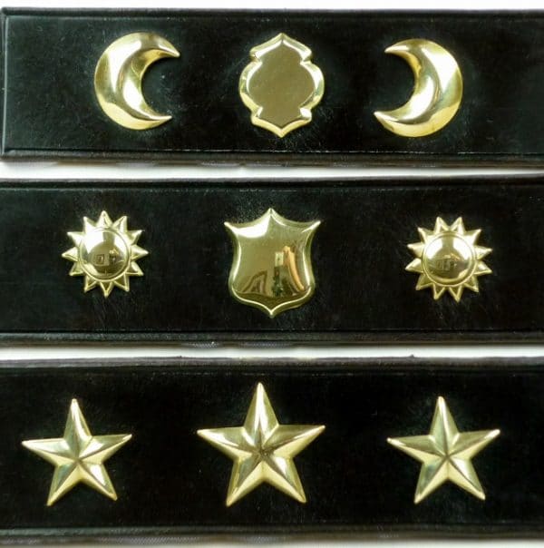 Decorations (Top - Crescents and Club, mid - Ballstars and shield, bottom - Stars)