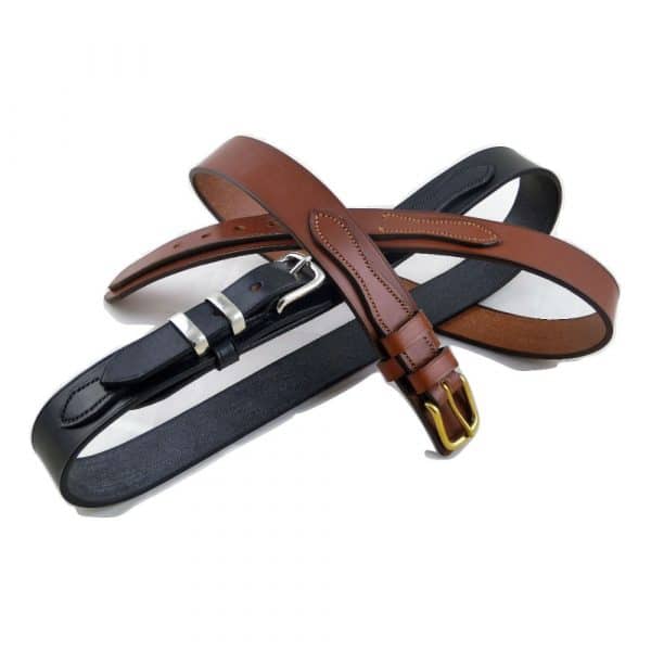 ESB Leather Ranger Belts - Black Wye Valley Ranger belt (nickel) and Hazel Ranger belt (brass)