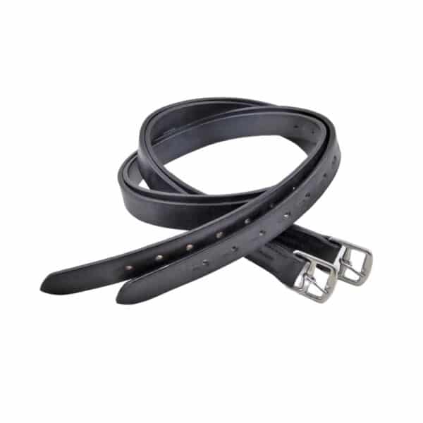ESB Black Stirrup Leathers with stainless steel buckles